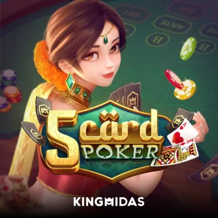 5 Card Poker slot logo by King Midas at Bizzo Casino