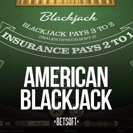 American Blackjack online game logo by Betsoft Gaming on bizzocasino-gr.com.gr