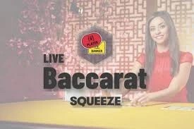 Baccarat Squeeze slot logo by Evolution at Bizzo Casino
