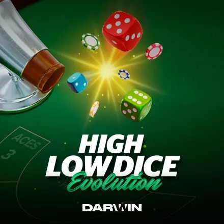 High Low Dice Evolution logo by Darwin Gaming at Bizzo Casino