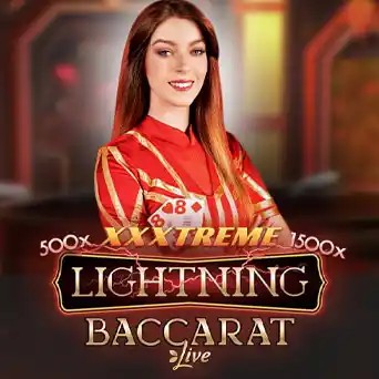 Lightning Baccarat slot icon by Evolution, available at Bizzo Casino