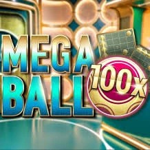 Mega Ball 100x logo – Live Dealer by Evolution at Bizzo Casino
