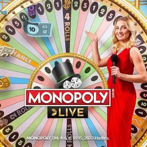 Live Dealer logo of Monopoly Live from Evolution at Bizzo Casino